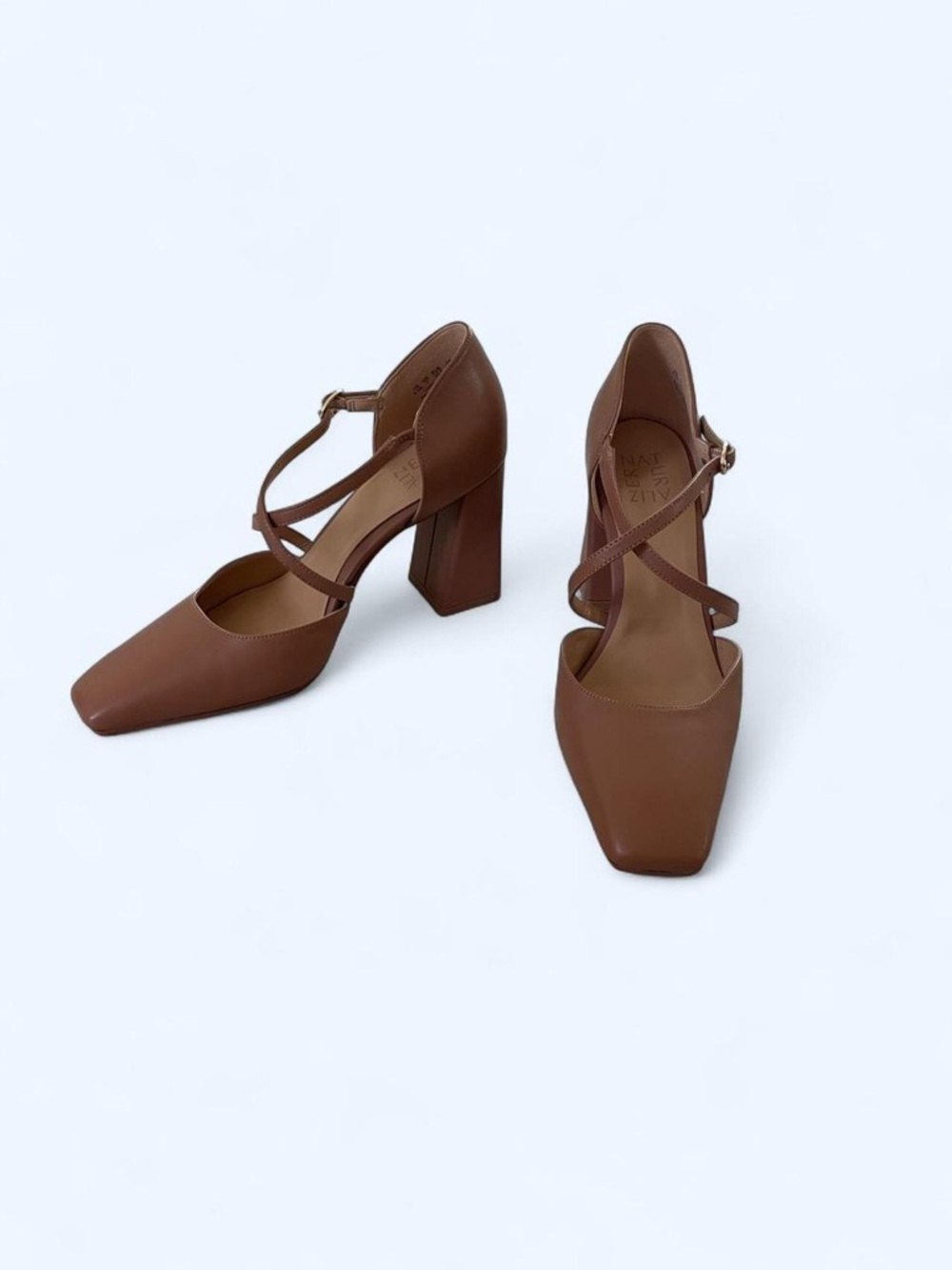 Brown leather block heels Size 9.5 by Naturalizer